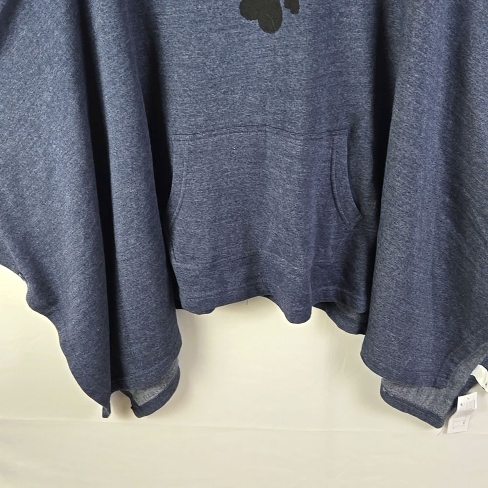 Paw Addict Oversized Poncho, Hooded, Pouch Pocket, Navy Blue One Size Fits Most - Picture 4 of 11